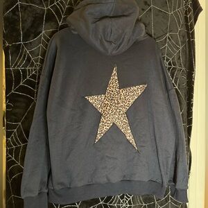 Black Hoodie with Leopard Star Patch